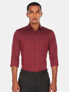 Arrow Men Red Opaque Casual Shirt