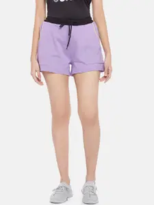 Ajile by Pantaloons Women Purple High-Rise Cotton Sports Shorts