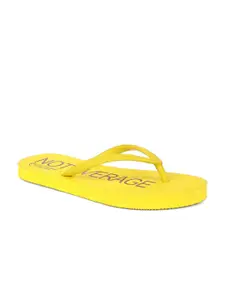 Bata Women Yellow Printed Thong Flip Flops