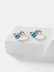 SHAYA Woman 925 Silver Antique Suhrit Wall Toe Rings