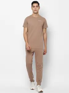 FOREVER 21 Men Brown Pure Cotton T-shirt with Pyjamas