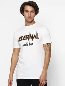 FOREVER 21 Men White Typography Printed T-shirt