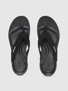 Crocs Women Black Capri V Sporty Croslite Thong Flip-Flops