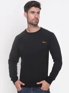 Obaan Men Black Solid Sweatshirt
