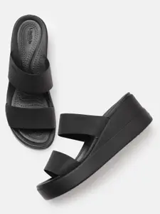 Crocs Black Brooklyn Wedge Sandals