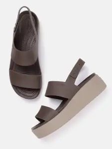 Crocs Women Brown Solid Flatform Heels