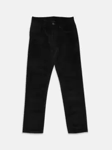 Pantaloons Junior Boys Black Pure Cotton Corduroy Trousers