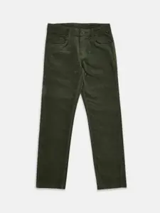 Pantaloons Junior Boys Olive Green Corduroy Chinos Trousers