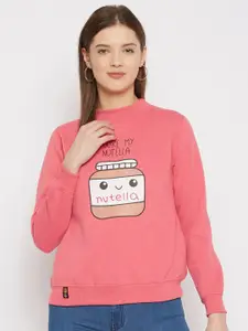 FirstKrush Women Pink Printed Sweatshirt