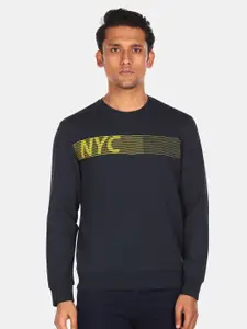 Arrow New York Men Blue Colourblocked Sweatshirt