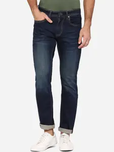 JADE BLUE Men Blue Straight Fit Heavy Fade Stretchable Jeans