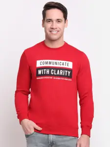 Rodamo Men Red Printed Sweatshirt
