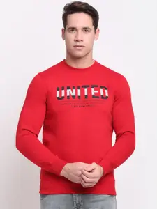 Rodamo Men Red Printed Sweatshirt