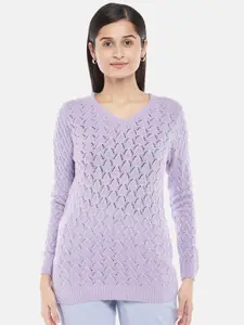 Honey by Pantaloons Women Lavender Pure Acrylic Pullover
