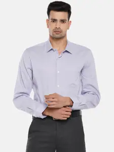BYFORD by Pantaloons Men Purple Slim Fit Pure Cotton Formal Shirt