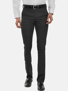 BYFORD by Pantaloons Men Grey Slim Fit Low-Rise Formal Trousers