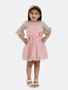 Peppermint Pink & White Floral Net Dress