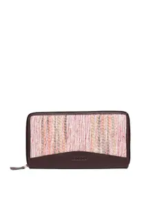 ASTRID Women Multicoloured Woven Design Canvas Zip Around Wallet