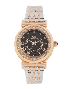 GIO COLLECTION Women Black Embellished Analogue Watch G2020-77