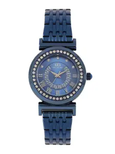 GIO COLLECTION Women Blue Embellished Analogue Watch G2020-99