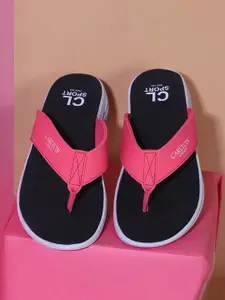 Carlton London sports Women Pink & Black Thong Flip-Flops