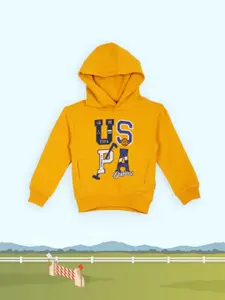 U.S. Polo Assn. Kids Boys Yellow Printed Sweatshirt