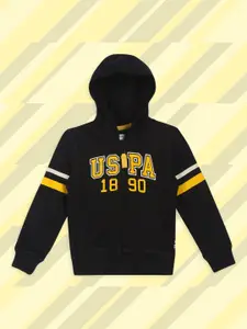 U.S. Polo Assn. Kids Boys Black Printed Sweatshirt