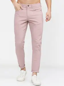 HIGHLANDER Men Pink Slim Fit Trousers