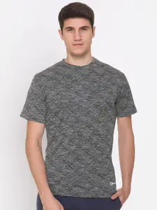Obaan Men Grey Printed T-shirt