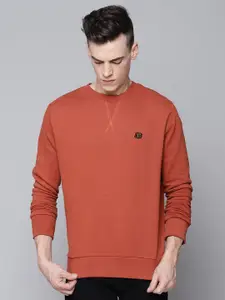 BEN SHERMAN Men Orange Organic Cotton Sweatshirt