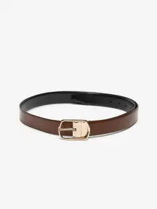 Teakwood Leathers Men Brown & Black Reversible Leather Belt