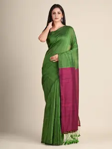 Arhi Green & Magenta Pure Cotton Saree