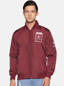 SHOWOFF Men Maroon Windcheater Outdoor Bomber Jacket