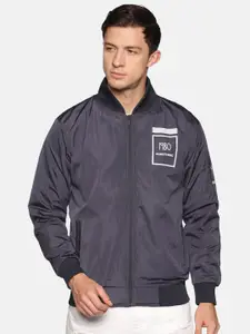 SHOWOFF Men Navy Blue Windcheater Outdoor Bomber Jacket