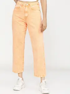 Tokyo Talkies Women Orange Wide Leg Stretchable Jeans