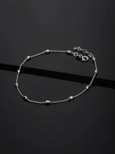 VANBELLE  Silver-Toned  925 Sterling Silver Rhodium-Plated Anklet