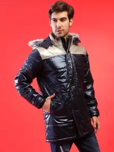 Campus Sutra Men Multicoloured Lightweight Longline Sporty Jacket