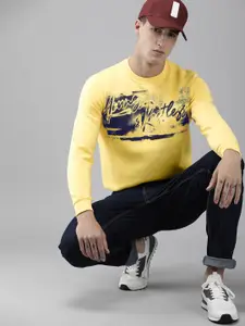 SPYKAR Men Yellow Printed Sweatshirt