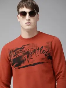 SPYKAR Men Red Printed Sweatshirt