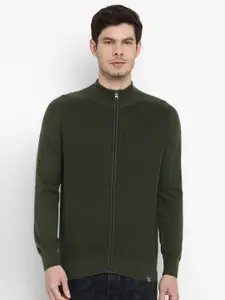 Red Chief Men Olive Green Front-Open with Zip Detail