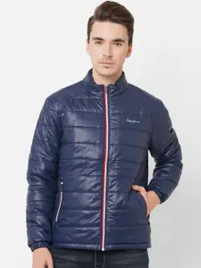 Pepe Jeans Men Blue Colourblocked Puffer Jacket