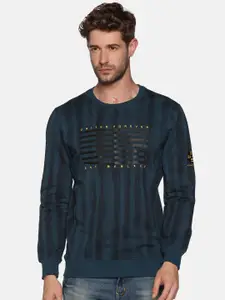 SHOWOFF Men Blue Printed Sweatshirt