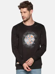 SHOWOFF Men Black Printed Sweatshirt