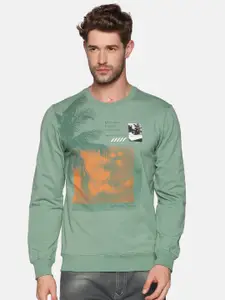 SHOWOFF Men Green Printed Sweatshirt