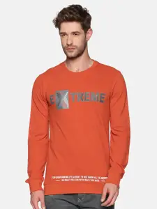 SHOWOFF Men Rust Printed Sweatshirt