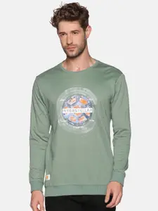 SHOWOFF Men Green Printed Sweatshirt