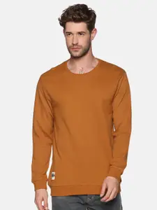 SHOWOFF Men Tan Brown Cotton Sweatshirt