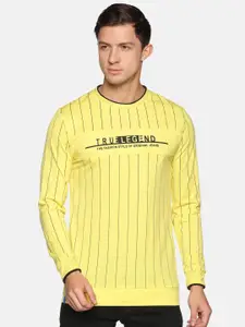 SHOWOFF Men Yellow Striped Sweatshirt