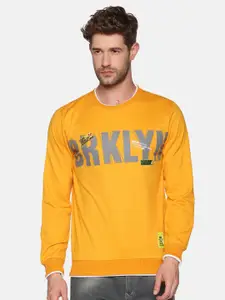 SHOWOFF Men Yellow Printed Sweatshirt