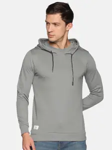 SHOWOFF Men Grey Hooded Cotton Sweatshirt
